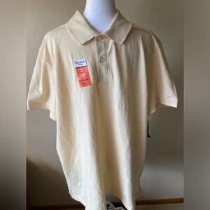 NEW w/ Tags Mens St. John’s Bay Polo Shirt Pale Yellow Size Large